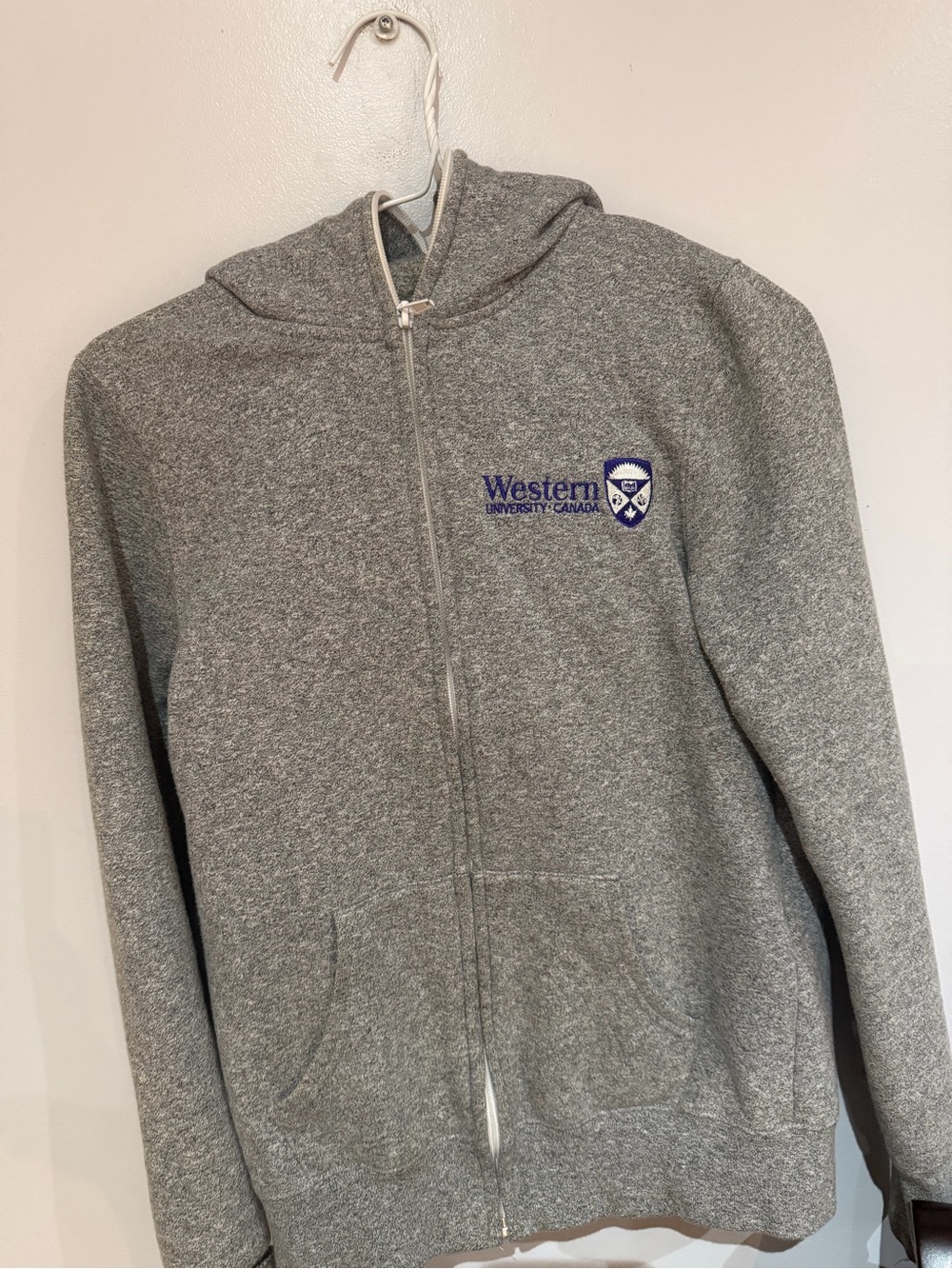 Western University Grey Varsity Full-Zip Hoodie Sweater